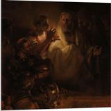 KuijsFotoprint Forex - Oude Meesters - De verloochening van Petrus, Rembrandt van Rijn, 80x80cm