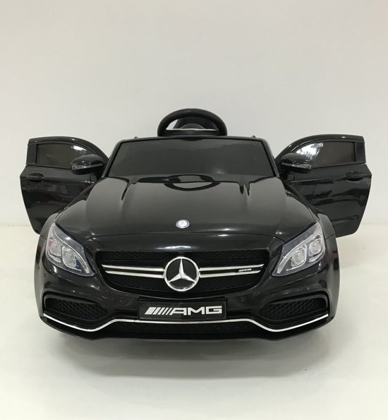 MERCEDES-BENZ Elektrische Kinderauto C63 AMG Zwart 12V Met Afstandsbediening FULL OPTION