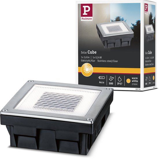 Paulmann Solar Cube - LED Outdoor Ground Light - Stainless Steel
