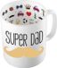 Bellatio Decorations Cadeau koffie/thee mok voor papa - blonde snor - super papa - 300 ml - Vaderdag