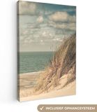 OneMillionCanvasses Canvas schilderij - Strand - Zee - Duin - Gras - Planten - Foto op canvas - 20x30 cm