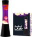 i-Total Lampe à lave - Lampe à lave - Lampe d'ambiance - 40x11 cm - Verre/Aluminium - 30W - Violet avec lave jaune - Noir - XL1789