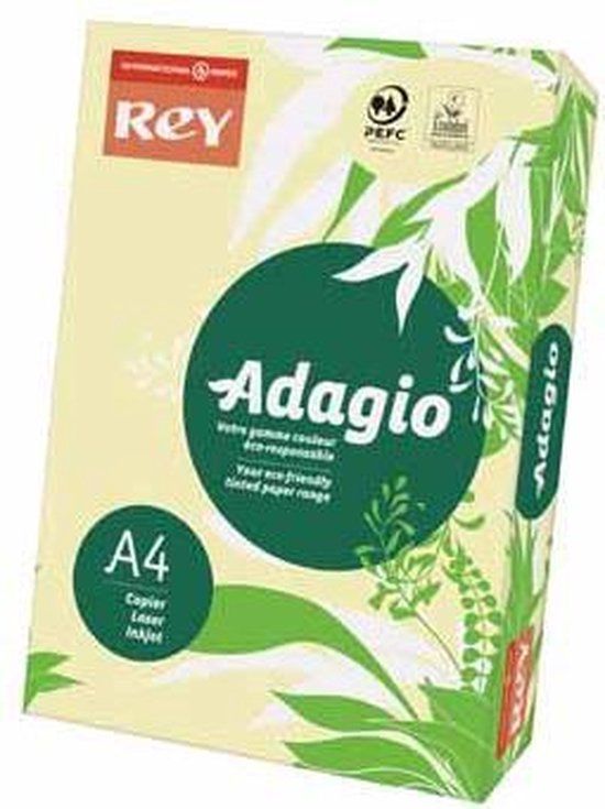 Merkloos Rey Adagio A4 80 g/m² Yellow 500 sheets