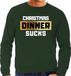 Bellatio Decorations Shoppartners Bv Foute Kersttrui / sweater - Christmas dinner sucks - kerstdiner - groen voor heren - kerstkleding / kerst outfit S