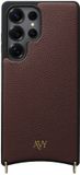 AVY Leren Hoesje geschikt voor Samsung Galaxy S25 Ultra | Compatibel met MagSafe | Leather Case | Back Cover | Haakjes voor koord | Chocolate