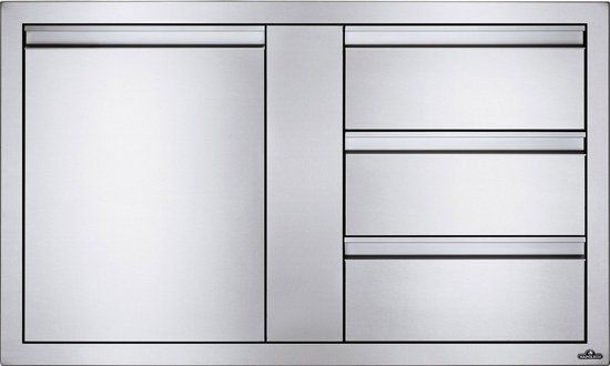 Napoleon grills Inbouwdeur en drie laden combinatie groot (115x71 cm)