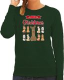 Bellatio Decorations foute kersttrui/sweater dames - All I want for Christmas - groen - piemel/penis XL