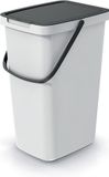 Prosperplast Keden GFT of rest afvalbak - creme wit - 20L - afsluitbaar - 23 x 29 x 45 cm - klepje/hengsel - afval scheiden