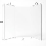 CAPSKA Heta Vitre Heta Scan-Line OCTO - Verre Prismatique pour poêle à bois - (70 + 210 + 70) x 230 mm (L2+L1+L3 x H1) - 4 mm