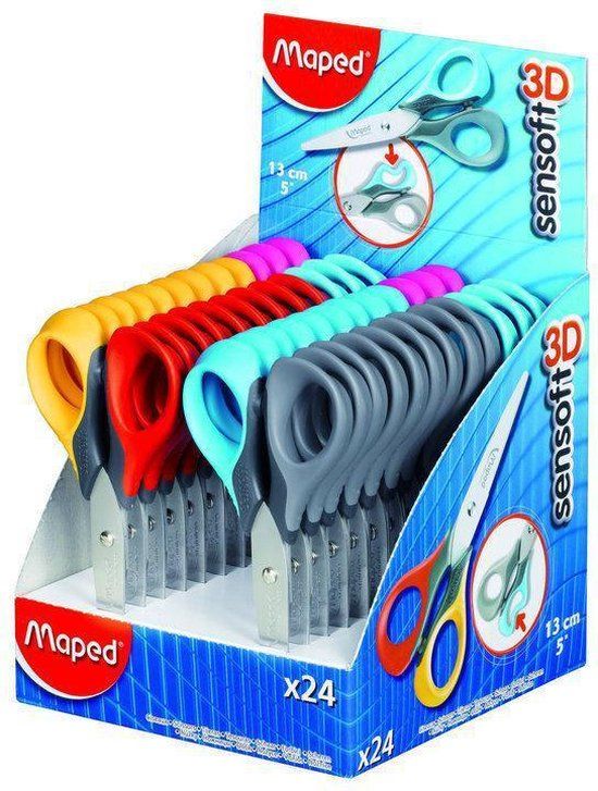 Maped Office Sensoft 3D Schaar - 13 cm - Zachte Grepen - Assorti Kleuren