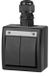 AQUANT Boîte d'encastrement étanche avec double connecteur, IP65, anthracite