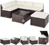 Casaria Polyrattan XL Lounge - Kussens en Kussenbox - Bruin