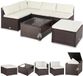 Casaria Polyrattan XL Lounge - Kussens en Kussenbox - Bruin