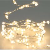 Christmas Decoration 2x Silver Wire Lights - 132 LEDs - White - Battery Operated - 200 cm