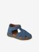 VERTBAUDET Panda Gesloten sandalen met klittenband van leer voor baby's jeansblauw