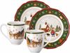 Hutschenreuther Happy Wintertime Set van 4 Gebaksbord Mok Porselein wit-groen