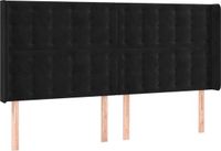 vidaXL Hoofdbord Zwart 163x16x118/128 cm Fluweel
