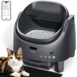 Merkloos Automatische kattenbak - Zelfreinigend - 41 x 43 cm - Verstelbare hoogte 31 tot 34,6 cm - Met app