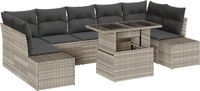 vidaXL Bankstel 8-delig Lichtgrijs Polyrattan