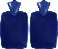 Hugo Frosch Gmbh Bouillotte - 2x - bouillotte en plastique - sans housse - bleu - 1,8 litre