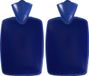 Merkloos / Sans marque Hugo Frosch Gmbh Warm water kruik - 2x - kunststof kruik - zonder hoes - blauw - 1,8 liter