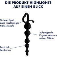 EIS Hartvormige anaalketting van siliconen, 18 cm
