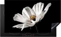 Merkloos KitchenYeah® Inductie beschermer 90x52 cm - Zwart - Wit - Bloemen