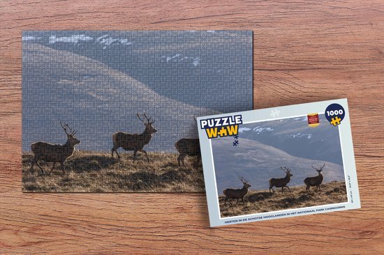 MuchoWow Puzzel Herten in de Schotse hooglanden in het Nationaal park Cairngorms - Legpuzzel - Puzzel 1000 stukjes volwassenen