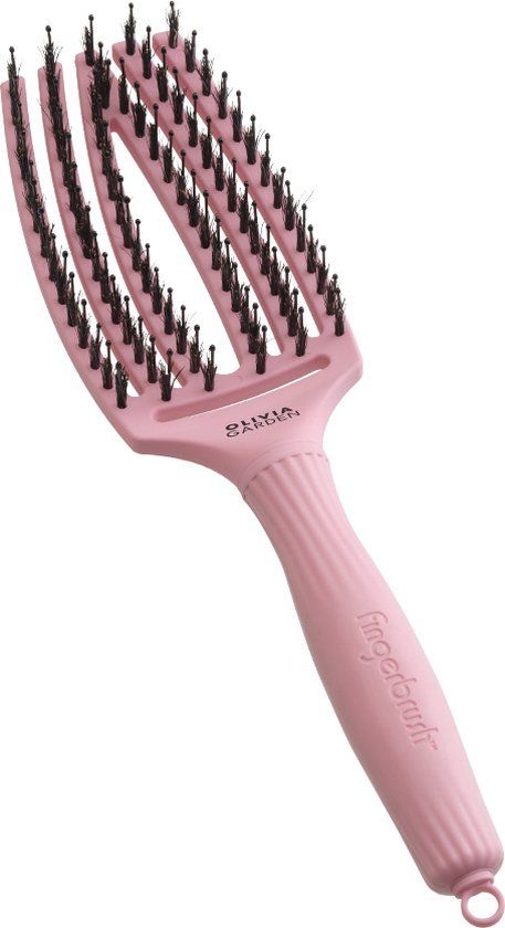 Olivia Garden Fingerbrush Boar & Nylon Soft Pink - 1 Stuk