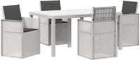 vidaXL Tuin Eettafel Set 5-delig Wit en Antracietkleurig PP