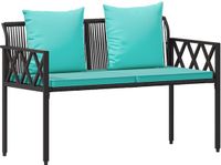 vidaXL Buitenbank Zwart en turquoise