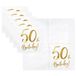 PartyDeco - Servetten - 50th birthday wit (20 stuks)