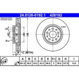 ATE Lot De 2 Disques De Frein 24.0126-0192.1 Fiat 52017292 52017293 52067393