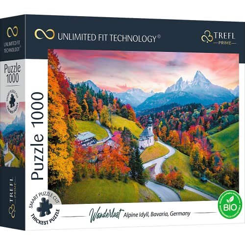 Trefl Prime - Uft Puzzel Wanderlust: Alpine Idyll, Bavaria, Germany -1000 Elementen, Dikste Kartonnen, Bio, Eko, Alpen, Beieren, Bergen, Vermaak Voor Volwassenen En Kinderen Vanaf 12 Jaar