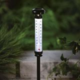 Garden Of Eden Solar Tuinthermometer met LED – Analoge Thermometer – Cool White LED – Ø 6,3 x 44,5 cm – Op Zonne-energie – Met Grondpen – Voor Tuin en Buiten
