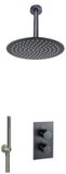 Fortifura Calvi Inbouw Regendoucheset - Thermostatisch - Geborsteld Gunmetal
