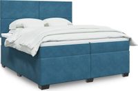 Prolenta Maison Exclusive - Sommier à lattes de lit et matelas Bleu 200x200 cm velours