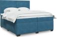Prolenta Maison Exclusive - Sommier à lattes de lit et matelas Bleu 200x200 cm velours
