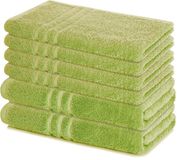 Merkloos / Sans marque Lavea® 6-delige Badhanddoekenset – 100% Katoenen Badstof – 4 Handdoeken 50x100 cm en 2 Douchehanddoeken 70x140 cm – Lindegroen