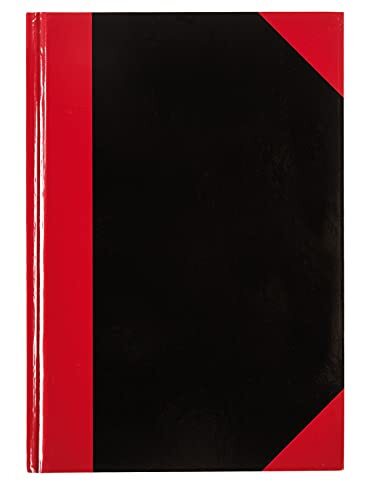 Idena 10147 - Kladde DIN A5, FSC-mix, 96 vellen, 70 g/m², geruit, cover rood-zwart, 1 stuk