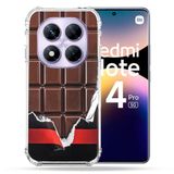 Cokitec Versterkte hoes voor Xiaomi Redmi Note 14 Pro 5G Chocolade Trompe Eye Textuur