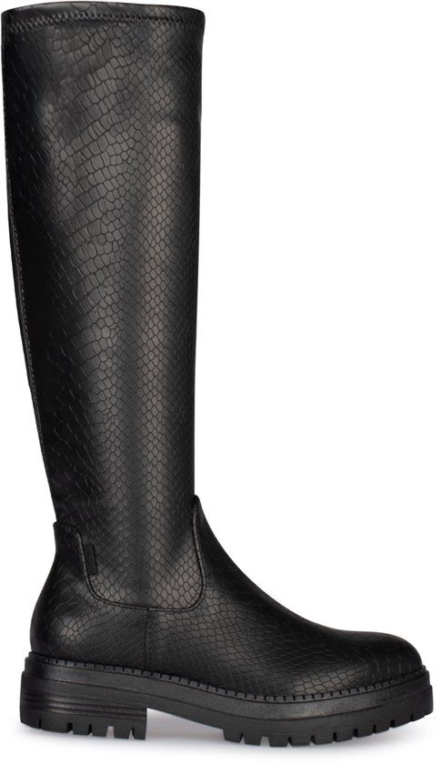 POSH by Poelman Dames Laarzen - Zwart Met Dierenprint