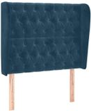 vidaXL Hoofdbord met randen 93x23x118/128 cm fluweel donkerblauw