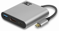 ACT AC7022 USB-C naar HDMI Adapter - 4K - USB-A - PD Pass-Through