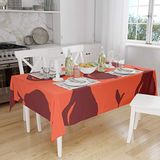 Bonamaison Tafelkleed, Anti-Mold, Sneldrogend, Waterdicht, 100% Polyester Tafellaken, Oranje Bordeaux, 140 x 160 Cm