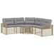 vidaXL Tuinbank met kussens en voetensteun L-vormig poly rattan beige