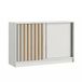Margaret Hadas24 Nelli Commode met lamellen 120 cm, dressoir, woonkamerkast, houtlook, woonkamermeubels, commode (wit, Artisan)