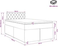 vidaXL Boxspringbed met matras, donkerblauw, 120 x 200 cm, fluweel
