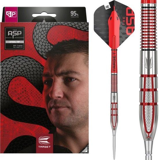 Target Nathan Aspinall G2 Swiss Point 95% - 26g Steeltip Dartpijlen - Rood/Zilver - 3 stuks