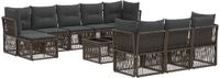 vidaXL Tuinbank - Set - 11 - st - Grijs - poly - rattan